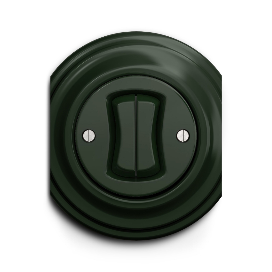 Kliklap - Interrupteur vintage à double bouton-poussoir vert