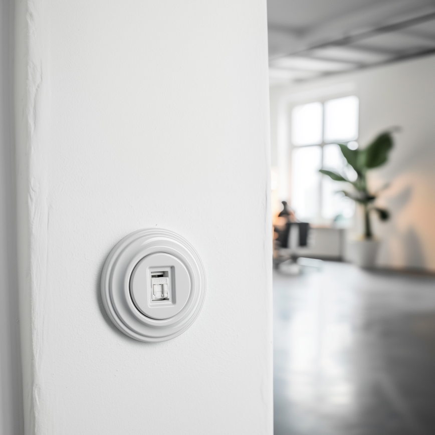 Kliklap - Prise de données rétro avec plaque en céramique blanche