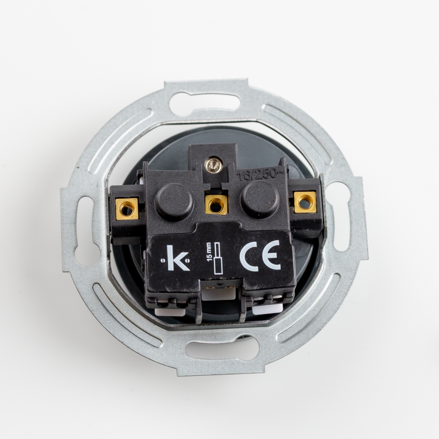 Kliklap - Prise domestique rétro avec cadre, 230V, anthracite
