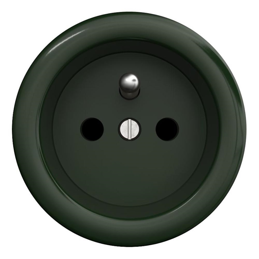 Kliklap - Prise domestique rétro sans cadre 230 V verte