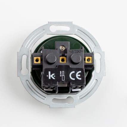 Kliklap - Prise domestique rétro sans cadre 230 V verte