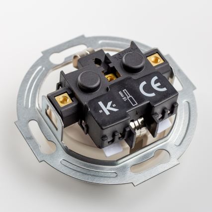 Kliklap - Prise domestique rétro SCHUKO 230V/16A avec cadre, beige