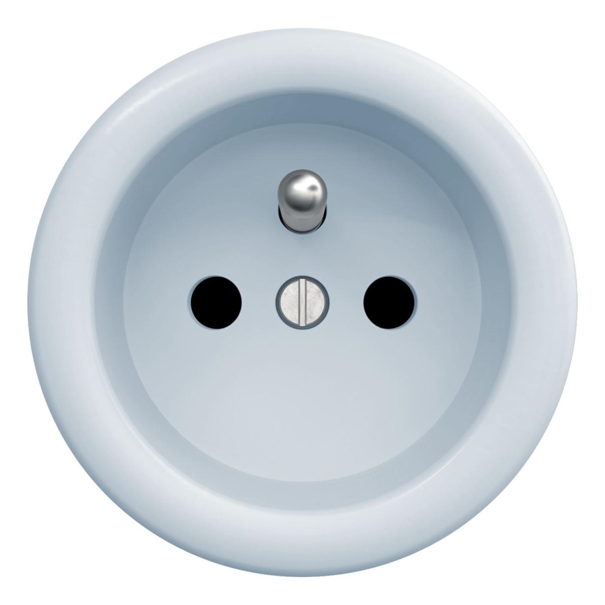 Kliklap - Prise domestique vintage sans cadre 230V bleu