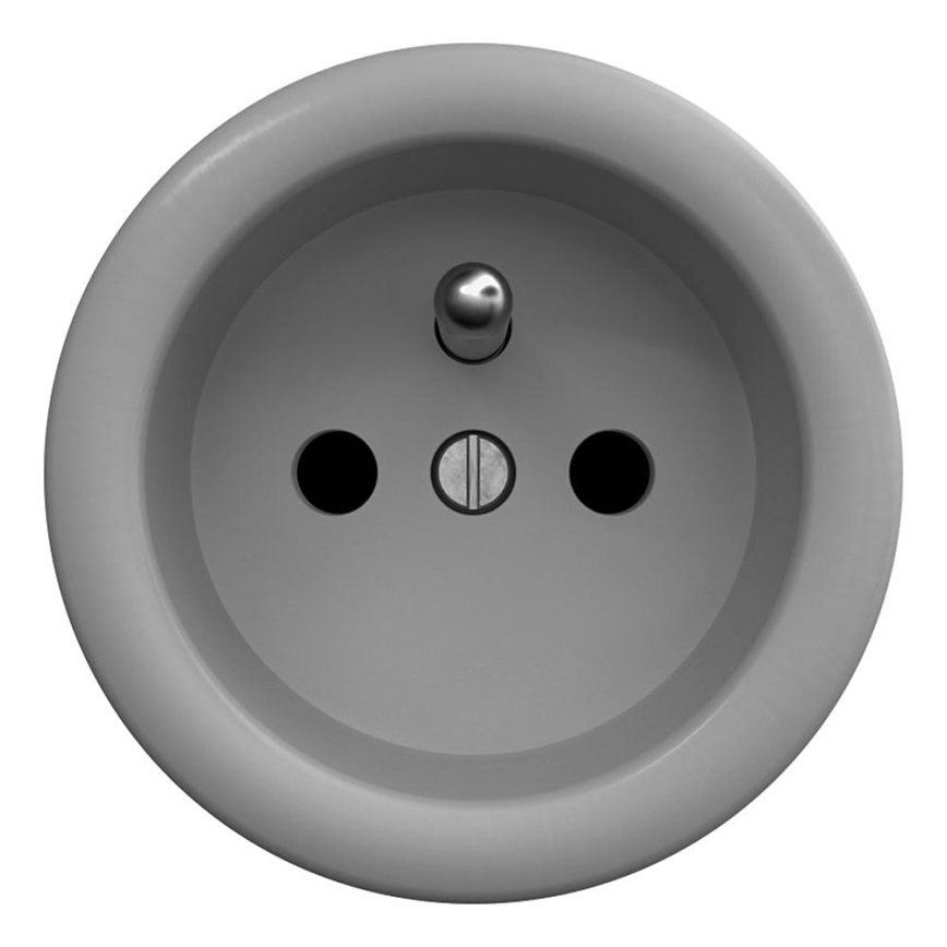 Kliklap - Prise domestique vintage sans cadre 230V gris