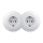 Kliklap - Prise double murale rétro pour habitation avec enjoliveur SCHUKO, 230 V, blanc neige