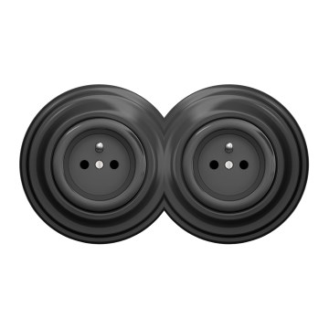 Kliklap - Prise double rétro avec cadre 230 V, finition anthracite