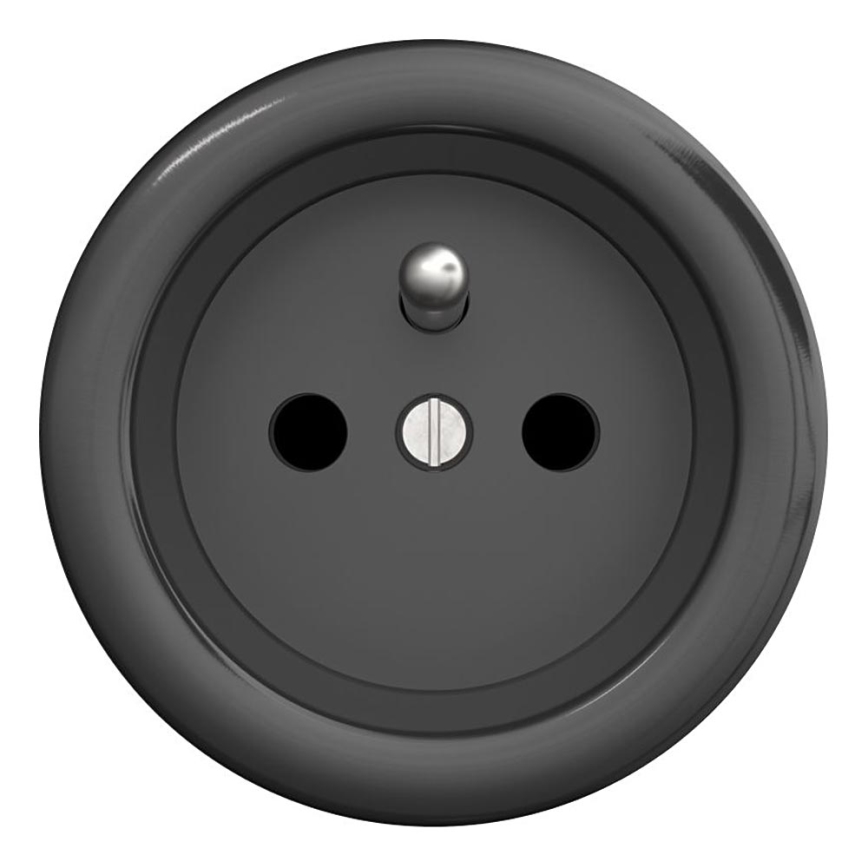 Kliklap - Prise électrique murale rétro sans cadre 230 V anthracite
