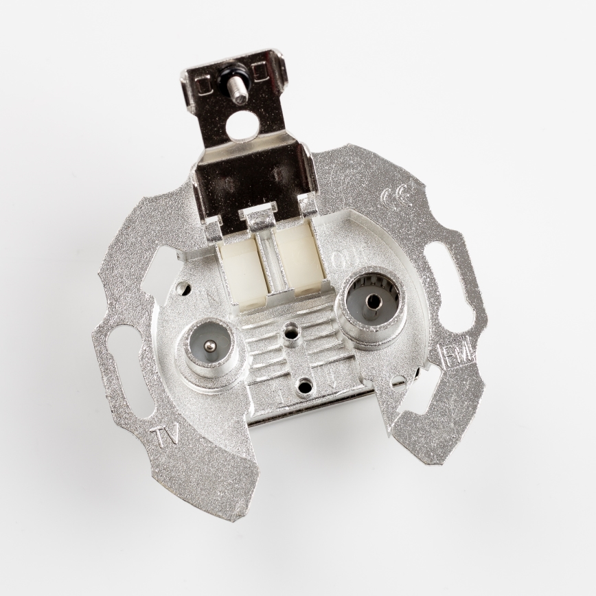 Kliklap - Prise murale coaxiale rétro TV+Radio (passante) avec cadre noir