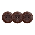 Kliklap - Prise murale domestique triple rétro avec cadre SCHUKO 230 V, marron