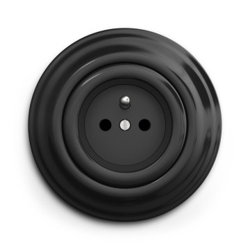 Kliklap - Prise murale rétro 230 V avec plaque noire