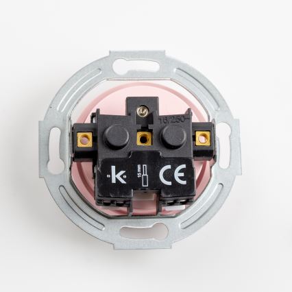 Kliklap - Prise murale rétro avec cadre 230 V, rose poudré