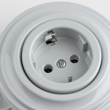 Kliklap - Prise murale rétro avec cadre SCHUKO 230V/16A, grise