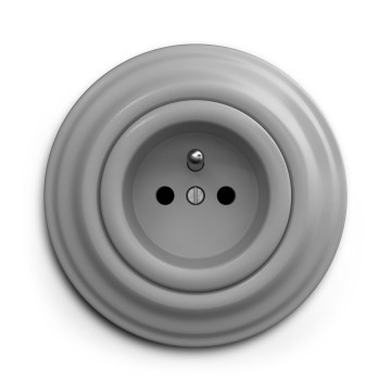Kliklap - Prise murale rétro avec enjoliveur 230V gris