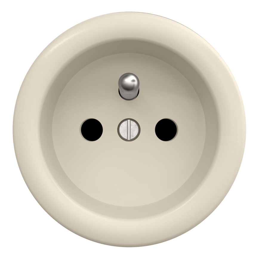 Kliklap - Prise murale rétro sans cadre 230 V beige