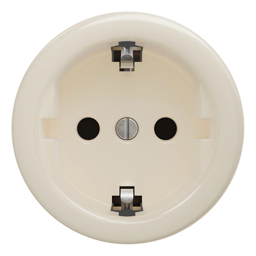 Kliklap - Prise murale rétro sans cadre SCHUKO 230V/16A beige