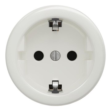 Kliklap - prise murale rétro sans cadre SCHUKO 230V/16A blanche