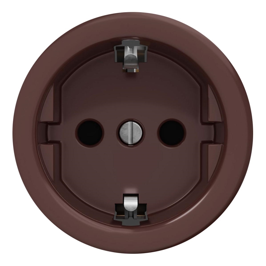 Kliklap - Prise murale rétro sans cadre SCHUKO 230V/16A, marron