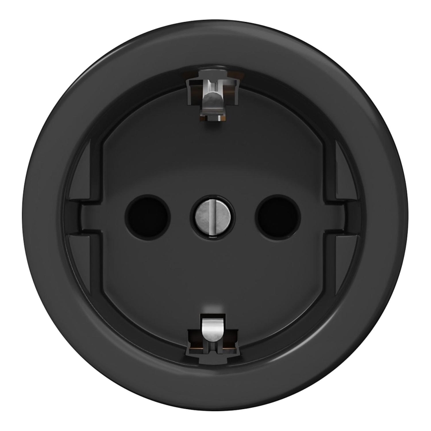 Kliklap - Prise murale rétro sans cadre SCHUKO 230V/16A noire