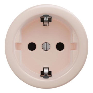 Kliklap - Prise murale rétro sans cadre SCHUKO 230V/16A, vieux rose