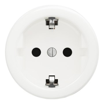 Kliklap - Prise murale rétro SCHUKO 230 V/16 A sans cadre, blanc neige