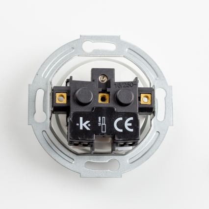 Kliklap - Prise murale triple rétro avec cadre, 230 V, céramique blanche