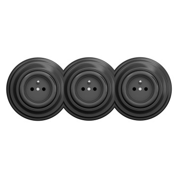 Kliklap - Prise murale triple rétro avec cadre 230V anthracite
