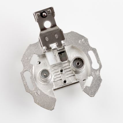 Kliklap - Prise murale TV+R rétro (terminale) avec cadre blanc neige