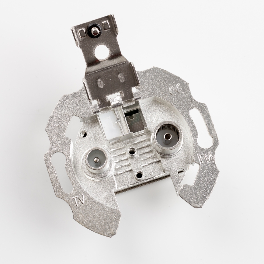 Kliklap - Prise murale TV+R rétro (terminale) avec cadre blanc neige