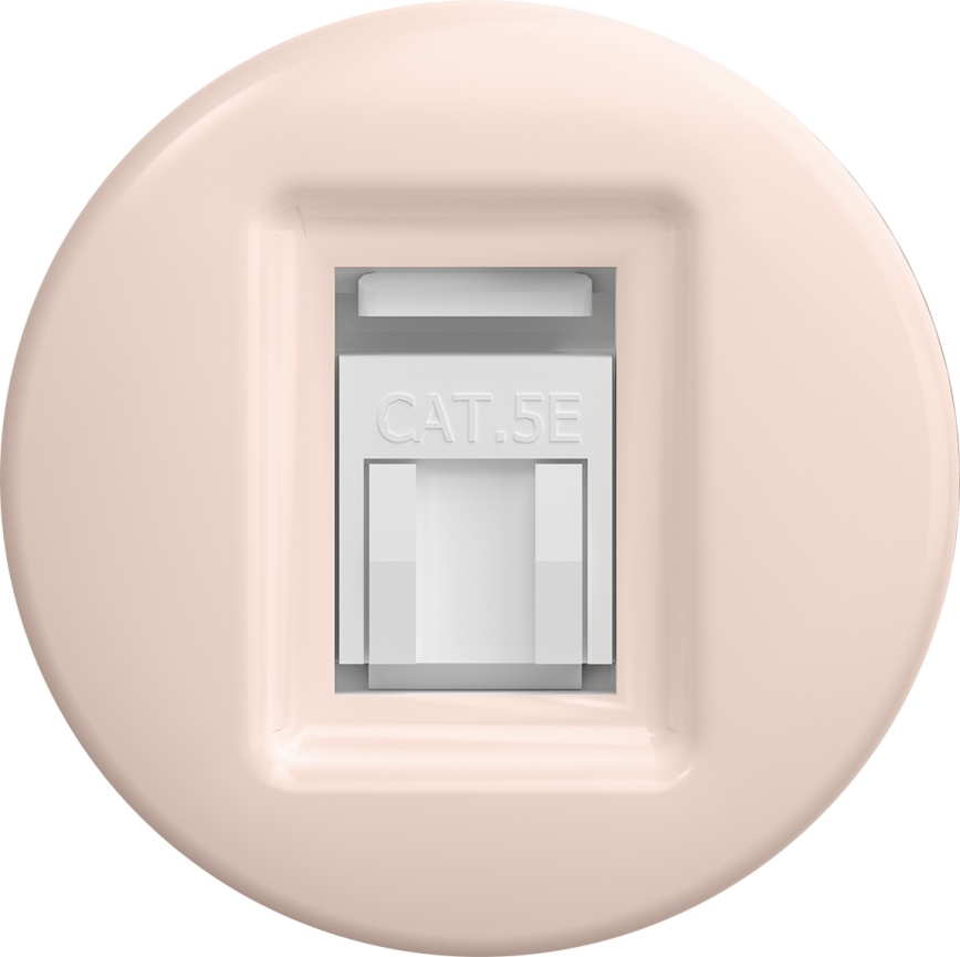 Kliklap - Prise réseau rétro sans cadre, rose poudrée