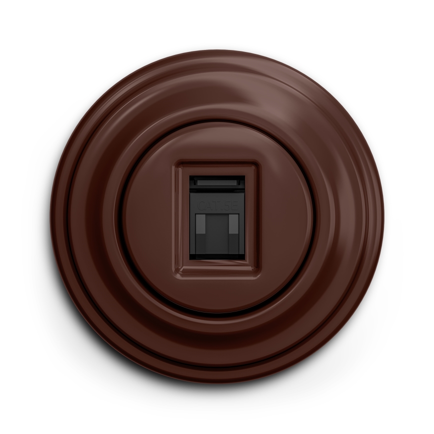 Kliklap - prise RJ45 rétro avec cadre marron