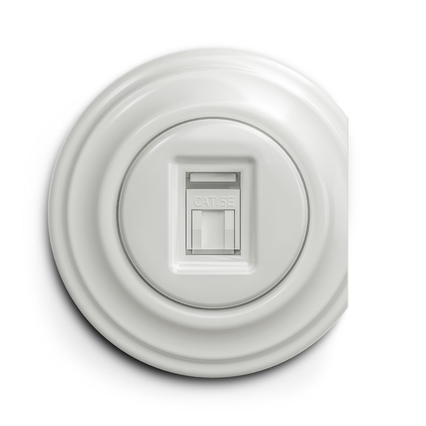 Kliklap - Prise RJ45 vintage blanc