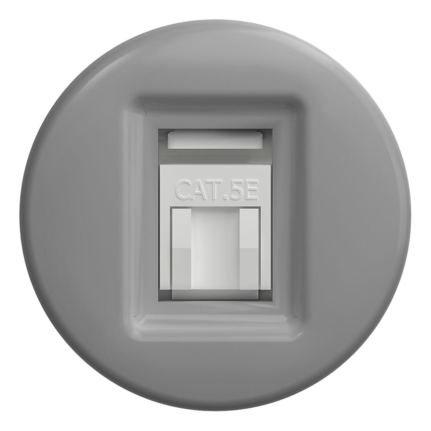 Kliklap - Prise RJ45 vintage sans cadre gris