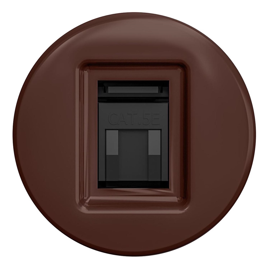 Kliklap - Prise RJ45 vintage sans cadre marron