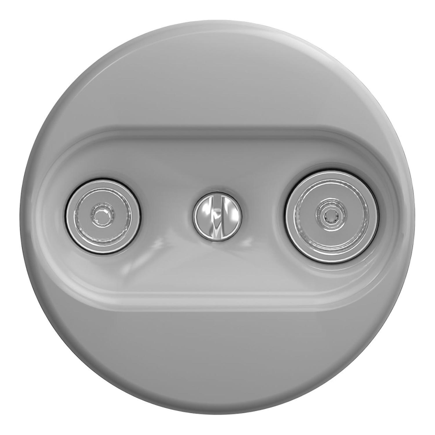 Kliklap - Prise RJ45 vintage TV+R (terminal) sans cadre gris