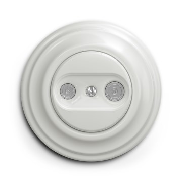 Kliklap - Prise terminale TV+R rétro avec cadre blanc