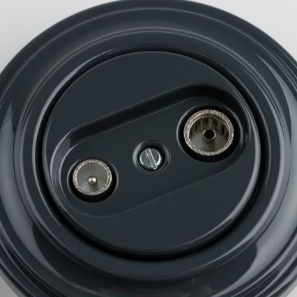 Kliklap - Prise terminale TV+R rétro (passante) avec cadre anthracite