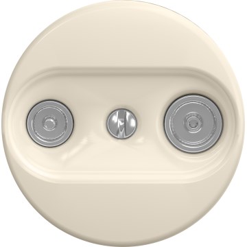 Kliklap - Prise terminale TV+R rétro (sans cadre) beige
