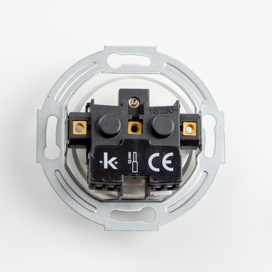 Kliklap - Prise triple murale rétro avec cadre, 230 V, blanc neige