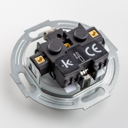 Kliklap - Prise triple murale rétro pour usage domestique avec cadre SCHUKO, 230 V, gris