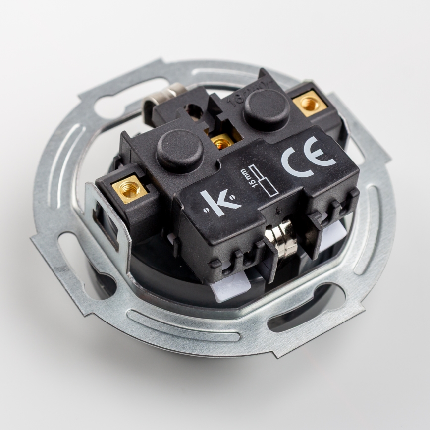 Kliklap - Prise triple rétro domestique avec cadre SCHUKO 230 V, anthracite