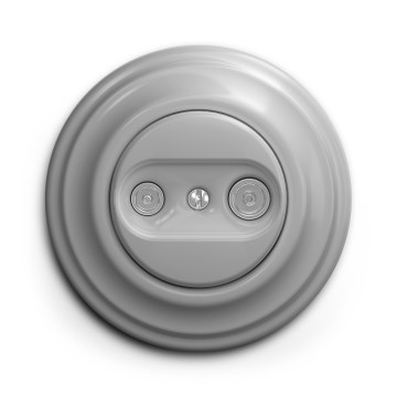 Kliklap - Prise TV + radio rétro (passante) avec cadre gris