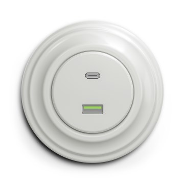 Kliklap - Prise USB rétro A+C avec cadre blanc