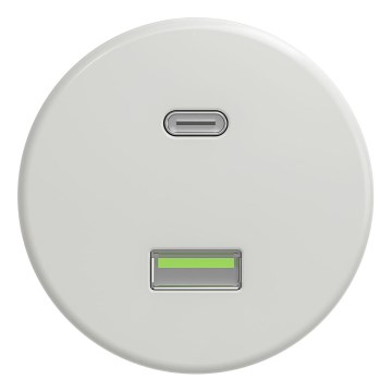 Kliklap - Prise USB rétro A+C sans cadre blanc