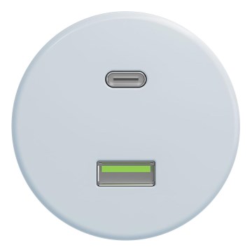 Kliklap - Prise USB rétro A+C sans cadre bleu