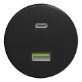 Kliklap - Prise USB rétro A+C sans cadre noir