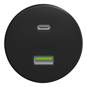 Kliklap - Prise USB rétro A+C sans cadre noir