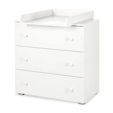 KLUPŚ - Commode bébé avec plan à langer PAULA blanche