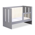 KLUPŚ - Lit bébé + barrière de sécurité PAULINE 120x60 cm pin/gris