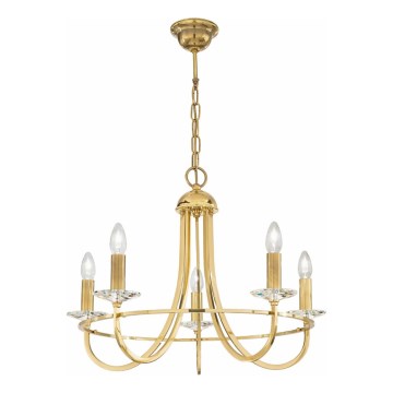 Kolarz 330.85.8C - Suspension chaîne en cristal IMPERIAL 5xE14/60W/230V doré