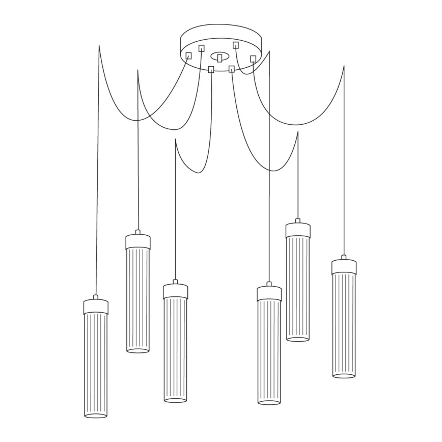 Kolarz 6009.30650 - Suspension filaire RAGGIO 6xE14/25W/230V araignée argent